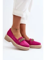 Zazoo 3429/W Dámské semišové mokasíny s ozdobou Fuksie Zazoo 3429/W Dámské semišové mokasíny s ozdobou Fuksie