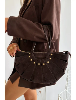 Kabelka Z Přírodního Semiše Čokoládová Tialine