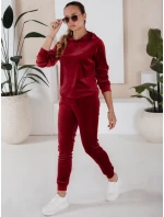 Dámský bordó velurový komplet SO COMFY FashionStreet AY0887