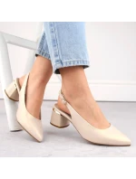 Sergio Leone W SK439A béžové perleťové plné elegantní sandály