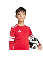 Dětské červenobílé tričko s dlouhým rukávem adidas Squadra 25 JJ0041