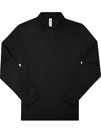 B&C My Polo 210 LSL Piqué polo s dlouhým rukávem z těžké bavlny 01.U427 black B&C My Polo 210 LSL Piqué polo s dlouhým rukávem z těžké bavlny 01.U427 black