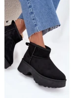 Dámské Nízké Sněhule Na Zasun S Oteplením S Hřejivým Kožíškem Černé Mavelle