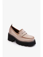 Kožené dámské mokasíny Béžová Kožené dámské mokasíny Béžová