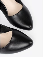 Designové  lodičky dámské černé na širokém podpatku