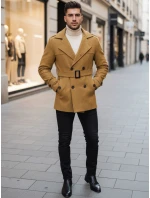 Pánský dvouřadový kabát pískový FashionStreet CX0443