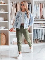 Dámské kalhoty s páskem MADELINA khaki FashionStreet UY2628