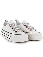 Dámské kožené tenisky na paltform white Goe T2N4072