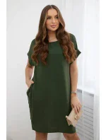 Šaty s kapsami khaki