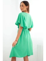 Šaty s překládaným výstřihem jasně zelená