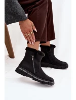 Dámské sněhule na platformě s kožešinou Černé Briselle