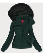 Tmavě zelená krátká dámská rozepínací mikina (AMG-63)