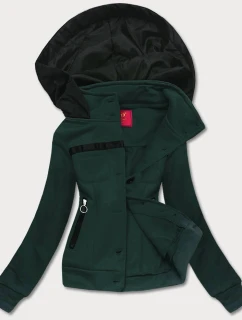 Tmavě zelená krátká dámská rozepínací mikina (AMG-63)