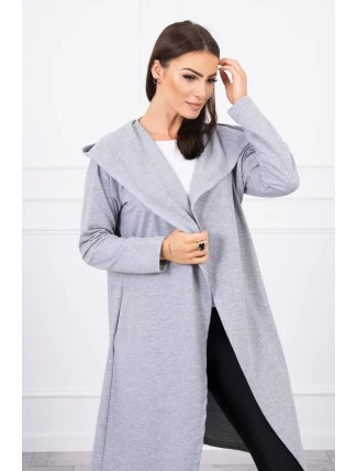 Dlouhá pláštěnka s kapucí šedá Dlouhá pláštěnka s kapucí šedá