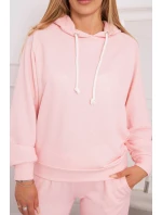Tepláková souprava s kapucí pudrově růžová Tepláková souprava s kapucí pudrově růžová