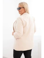 Dámská blazer bez zapínání s podšívkou XL/2XL béžová