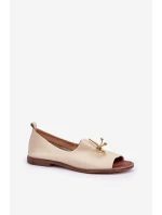 Zazoo 2660 Kožené Dámské Baletky Jasně Béžové