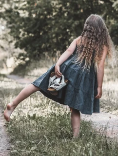 Dětské sandály na korkové platformě, zapínání na suchý zip, šedá Rorria