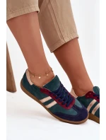 Dámské nízké semišové tenisky – lahvově zelené Zazoo