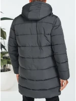 Pánská zimní bunda s kapucí tmavě šedá prošívaná TX5071
