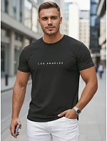 Pánské bavlněné tričko s nápisem Los Angeles černé FashionStreet NX5099R Pánské bavlněné tričko s nápisem Los Angeles černé FashionStreet NX5099R