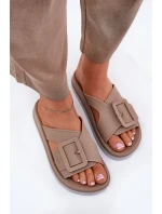 Vonné Dámské Pantofle S Dekorativní Přezkou Béžové ZAXY RR285076