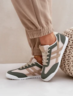 Nízké tenisky trampky dámské béžovo-zelené Eezore