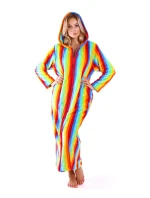 Dámský župan 3656 Capri s kapucí se zipem - Vestis