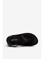 Zazoo 2914 Dámské sandály z semiše Černé Zazoo 2914 Dámské sandály z semiše Černé