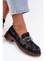 Kožené semišové dámské mokasiny s odlišným detailem D&A MR52-178 Černé Kožené semišové dámské mokasiny s odlišným detailem D&A MR52-178 Černé