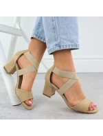 Dámské sandály na podpatku béžové Filippo DS6920