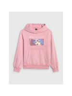 Dívčí nepruhovaná mikina s kapucí 4F 4FJRAW25TSWSF2294-54S