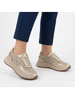 Dámské pletené kožené tenisky zlaté Gino Fabiani OL39-5 GOLD