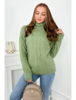 Svetr s rolákem tmavá máta Svetr s rolákem tmavá máta