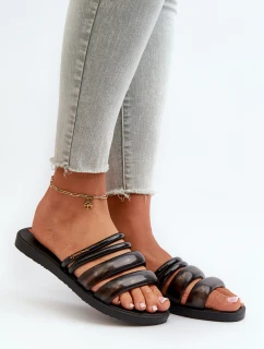 Dámské ploché gumové žabky 26727 Ipanema Puffer Tiras Fem Černé