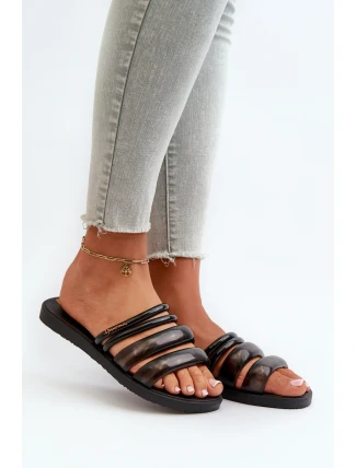 Dámské ploché gumové žabky 26727 Ipanema Puffer Tiras Fem Černé