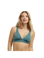 Dámský plavkový bikinový top DIM SWIMWEAR GLOSSY TRIANGLE BRA - DIM - tmavě zelená