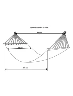 ZAHRADNÍ HOUPACÍ SÍŤ PRO 1 OSOBU 200X100CM S TYČÍ A STŘAPCI MIAMI ECRU