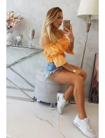 Broskvově zbarvená pruhovaná halenka Broskvově zbarvená pruhovaná halenka