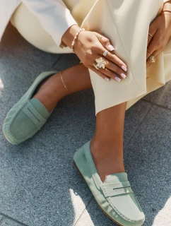 Dámské Semišové Mokasíny Big Star RR274945 Zelené