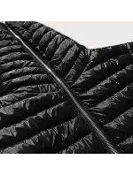 Černá prošívaná dámská bunda s kapucí (B9561) Černá prošívaná dámská bunda s kapucí (B9561)