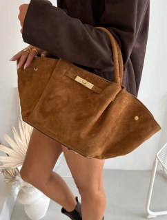 Kožená kabelka z přírodního semiše Camel Fiorenza