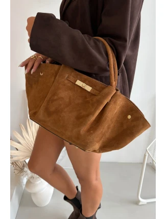 Kožená kabelka z přírodního semiše Camel Fiorenza Kožená kabelka z přírodního semiše Camel Fiorenza