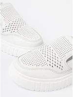 Stylové polobotky bílé dámské platforma Stylové polobotky bílé dámské platforma