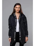 Tenká černá dámská bunda s ozdobnou lemovkou (B8145-1) Tenká černá dámská bunda s ozdobnou lemovkou (B8145-1)