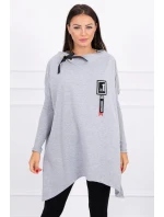 Oversize mikina s asymetrickými boky šedá Oversize mikina s asymetrickými boky šedá