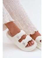 Dámské Pěnové Pantofle Na Platformě Ecru Falowena