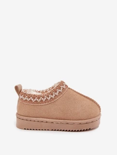 Sněhule Dětské Kotníkové Na Platformě Zateplené Kožešinou Béžové Vilabria