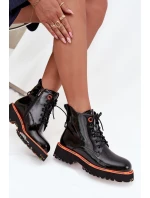 Dámské kotníkové boty z lakované přírodní kůže s izolací Artiker 57C0061 Černé