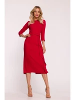 S425 Šaty s volánkem - červené